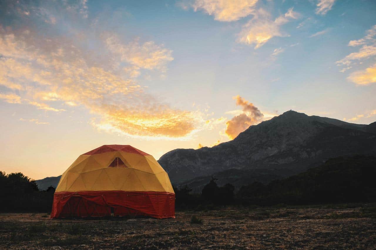 tent camping sunset landscape nature