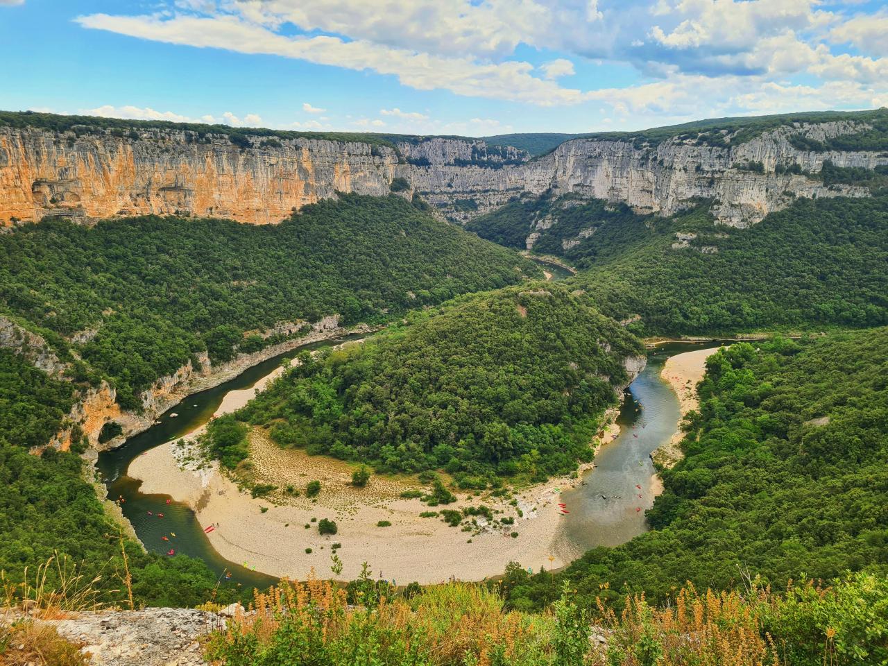 gorge stream limestone cliffs ardèche